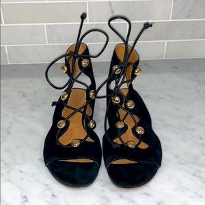 Black Suede Rebecca Minkoff Lace Up Sandal-Sz 8.5